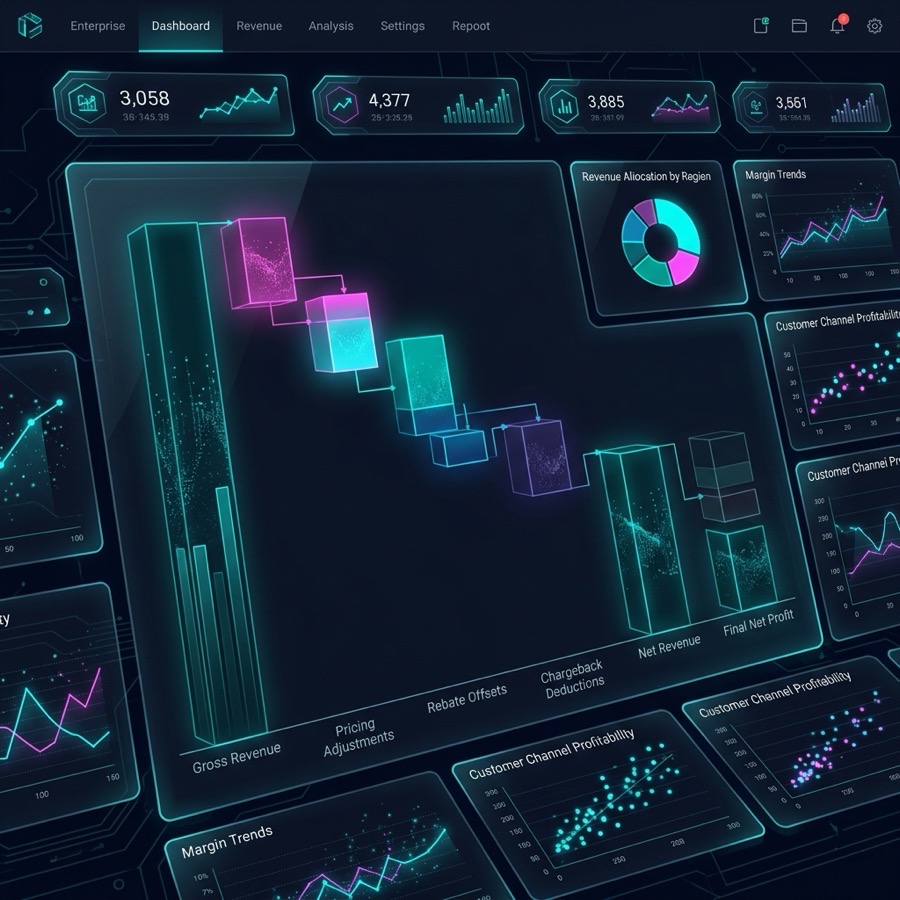 SmartRevIQ Gross-to-Net Revenue Margin Analysis Dashboard